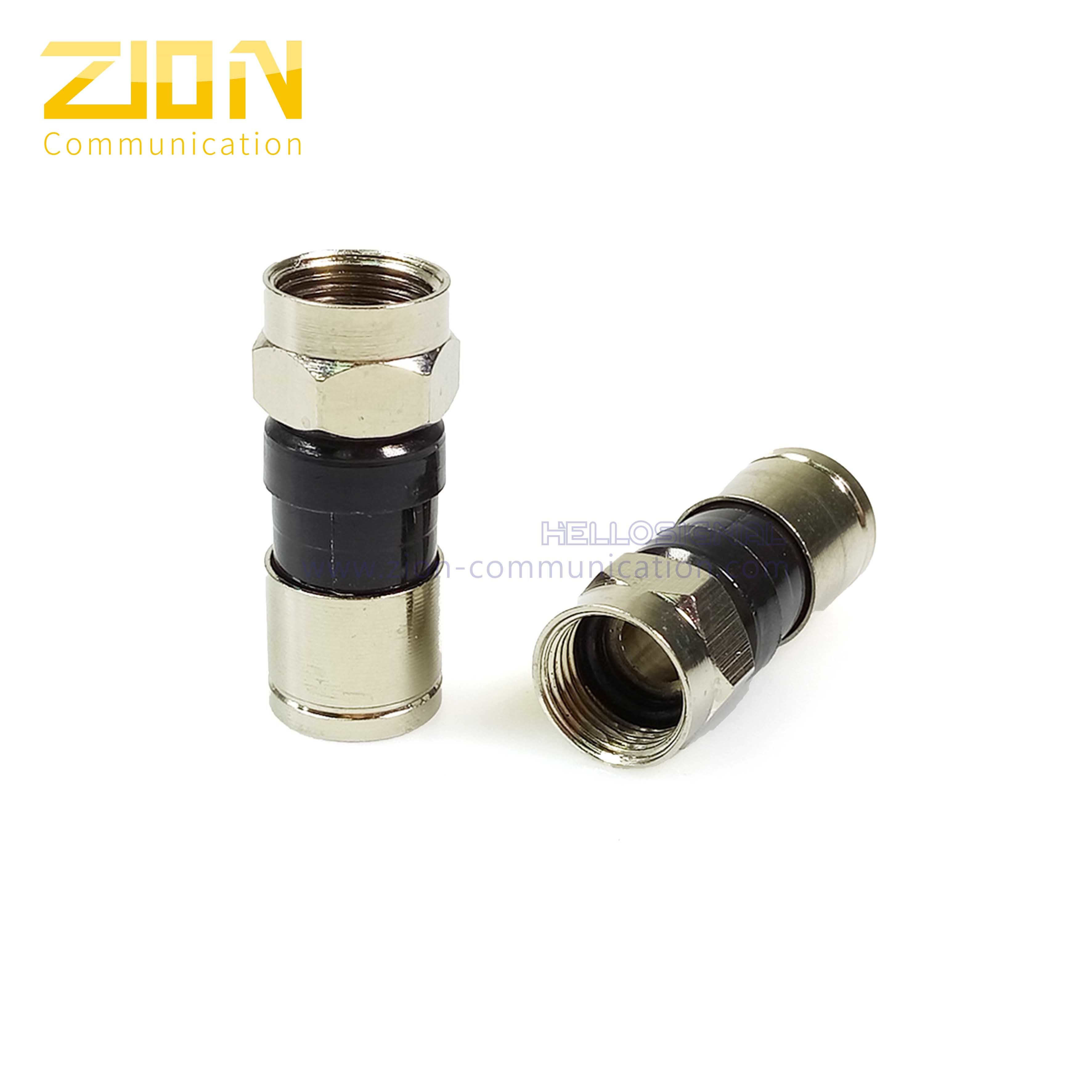 F Type Male Bulkhead Coaxial Cable Connectors 75 Ohm Video Connectors