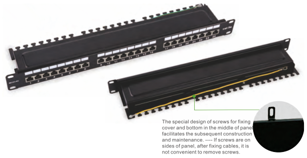 24 Ports Shielded Patch Panel for Data Center
