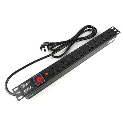 1U Thickness 8 Way Cabinet PDU with Overload Protection and Switch for Data Centers