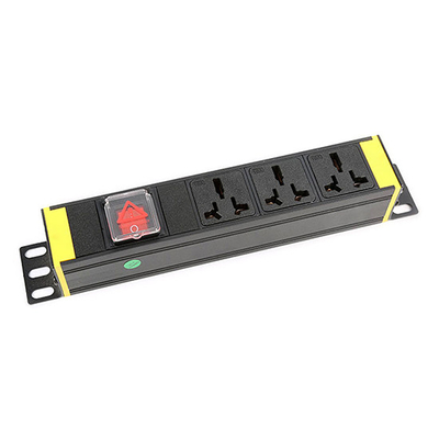 1U 3 way Cabinet PDU with Switch 250V, 16A Universal