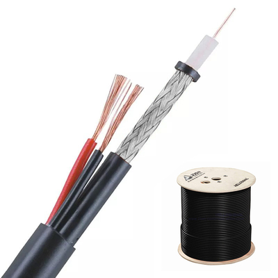 2×0.75 OEM PVC PE Jacket CCS HD80 CCTV Cable 48 64 96 Braids Coaxial Cable