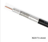 Tri - Shield 67% AL Braiding RG59 Coaxial Cable CMR PVC for Broadcasting Satellite