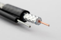 Outdoor RG6 Quad Shield Coaxial Cable with Steel Messenger CM Rated PVC Jakcet
