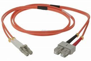 Gigabit Ethernet SC to LC Duplex Multimode 62.5 / 125 μm Fiber Optic Patch Cord for High-Speed Data Transmission