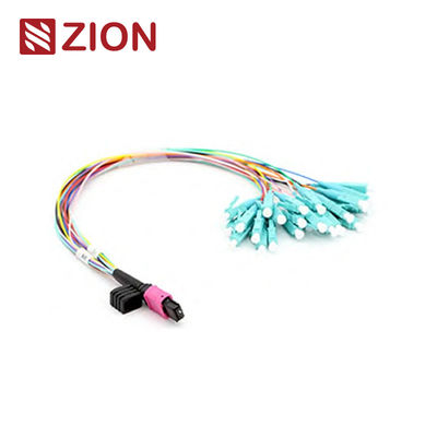 24 Fibers MTP-LC Fan-Out 0.9mm 30-35cm Fiber Optic Patch Cable for High-Density Data Centers