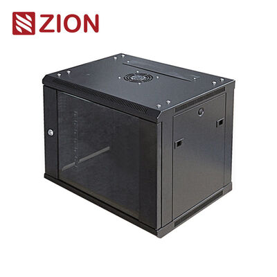 ZM-B Single Section Wall Cabinet with 60kg Loading Capacity, 180° Glass Front Door, and Adjustable Mounting Rails for Network Rack
