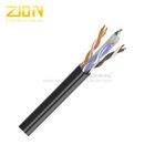 Black Color CAT6 Network Cable PE Jacket For Outdoor Networking , High Performance