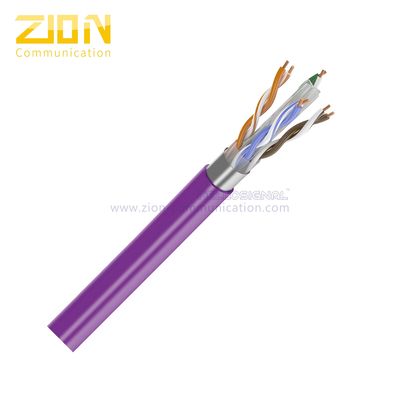 F/UTP CAT 6A Network Cable with 23 AWG Solid Bare Copper and Dual Jacket PE for 500MHz Bandwidth