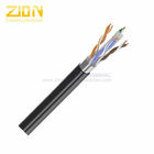 0.57mm Copper Conductor HDPE CAT6 Ethernet Cable PE Black Jacket CPR NO.7112211