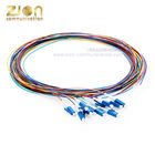 12 Fibers LC UPC Patch Cord G.652.D Single Mode Unjacketed Color Coded FOPT