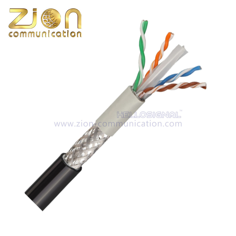 SF/UTP PVC+PE Double Jacket Sheath Shielded CAT6 Network Cable 0.57mm