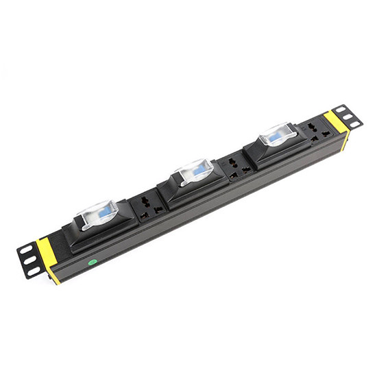 1U 3 way Cabinet PDU with 3P air circuit breaker 250V, 10A Universal