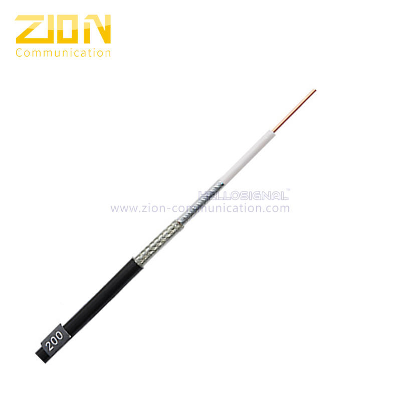 Low loss flexible 50 ohm coax cable llc 100 series indoor / outdoor rated coax cable double shielded with pe jacket