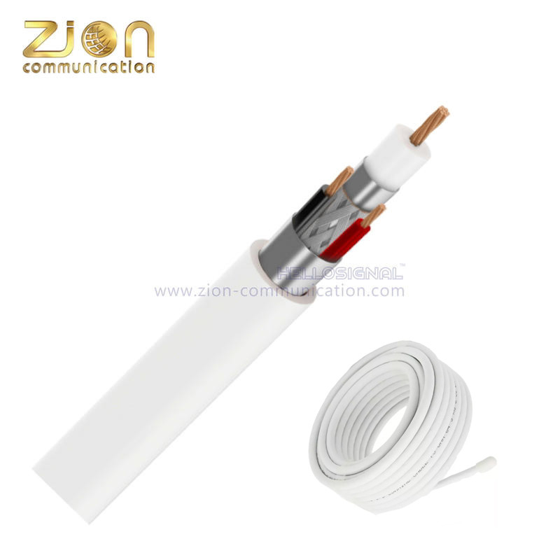 Mini Coax +2×0.50 Customized White PVC jacket RG59 mini coaxial cable with CE and ISO9001 for camera