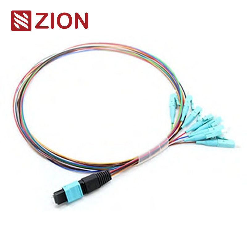 8 Fibers MPO to LC Fan-out Patch Cable 0.9mm Diameter 30-35cm for High-Density Data Centers
