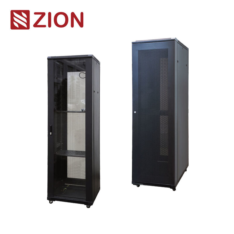 ZS Standing Network Cabinet Modular Flat-Pack Design with 800 kg Static Load Capacity and High-Airflow Hexagonal Perforated Doors
