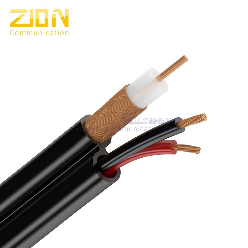 VR - 90P Solid PE CCTV Black Coaxial Cable 22 AWG BC Conductor