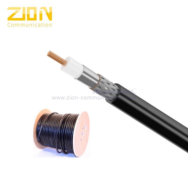 Outdoor RG11 CATV Coaxial Cable 14 AWG CCS Conductor 60% AL Braid with PE Jacket