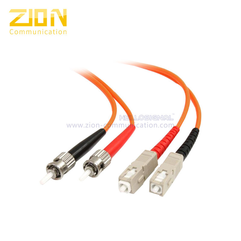 Duplex ST to SC Multimode Fiber Optic Patch Cord with 62.5/125 um Core and PVC or LSZH Jacket for Telecommunication Networks