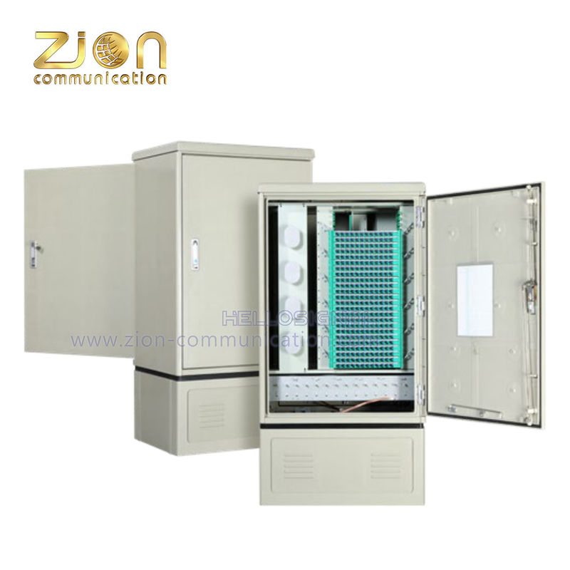 Gray Outdoor 576F Fiber Optic Cross Connect Cabinet For FTTH