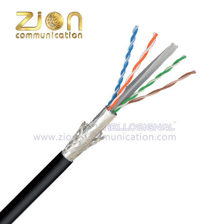 Outdoor PE Jacket SF/UTP CAT6 Ethernet Cable with Solid Bare Copper Conductor and CPR Certification